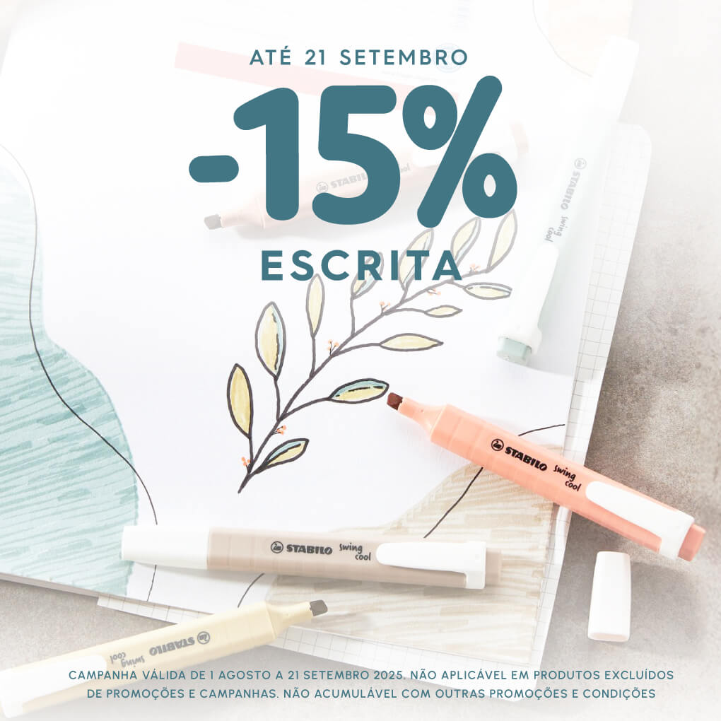 folhas pintadas com marcadores stabilo 